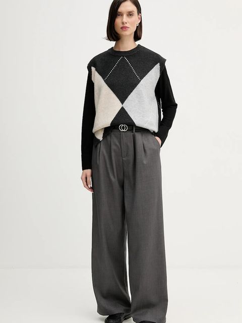 Pedro del Hierro kamizelka z domieszką wełny damski kolor szary 5502018 - zdjęcie produktu nr 2