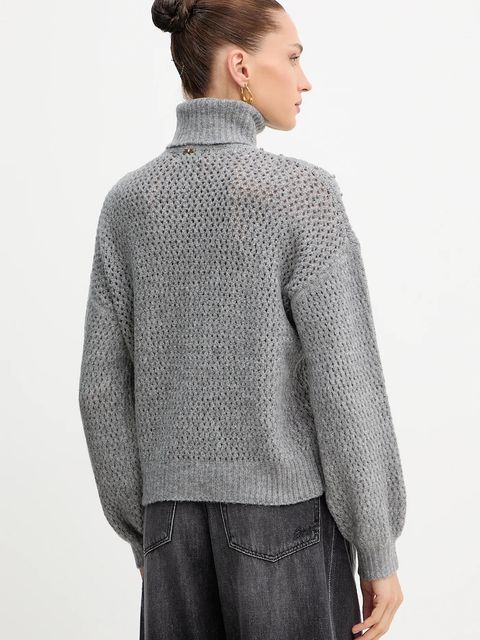 Fracomina sweter damski kolor szary z golfem FS25WT7009K45701