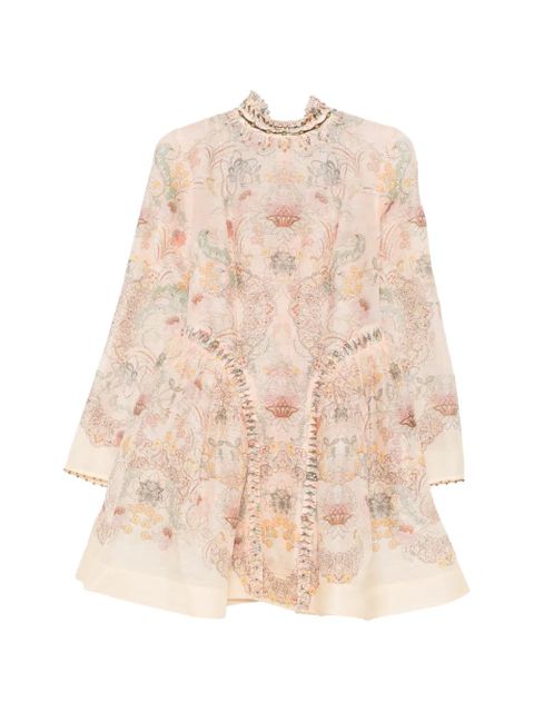 ZIMMERMANN Rebellion beaded floral-print mini dress - Pink - zdjęcie produktu nr 1