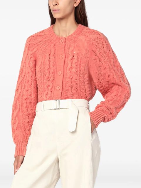 MARANT ÉTOILE cable-knit buttoned cardigan - Pink - zdjęcie produktu nr 1