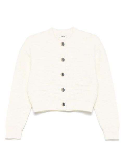 SANDRO crew-neck cardigan - Neutrals - zdjęcie produktu nr 1