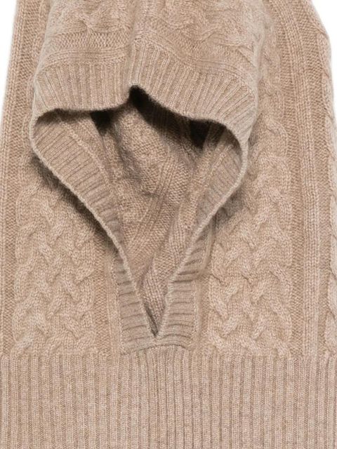 Max Mara cable-knit balaclava - Brown - zdjęcie produktu nr 2