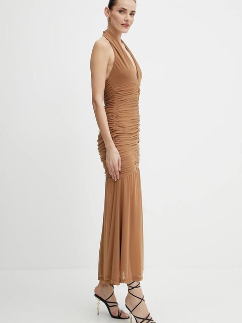 Bardot sukienka kolor brązowy maxi dopasowana 59872DB - zdjęcie produktu nr 2