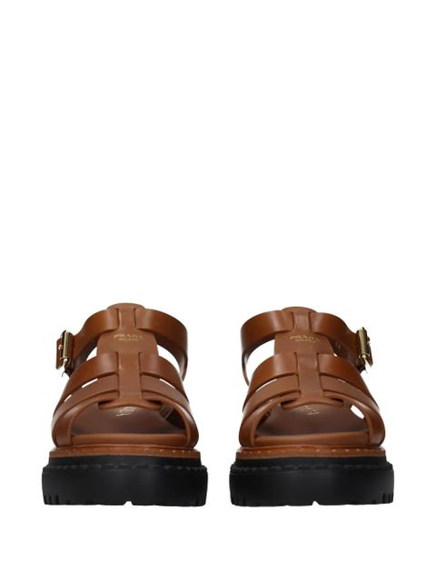 Prada cage-strap platform sandals - Brown