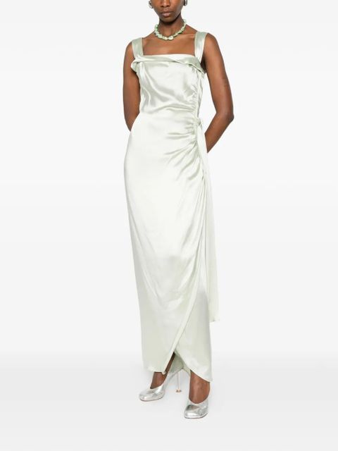 Maison Margiela satin draped maxi dress - Green - zdjęcie produktu nr 2