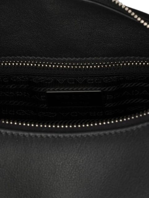 Prada large adjustable embossed shoulder bag - Black