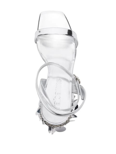 Rabanne 95mm paillette-embellished sandals - Silver