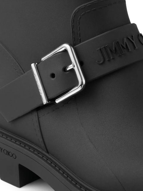 Jimmy Choo Biker Rain buckle biker boots - Black