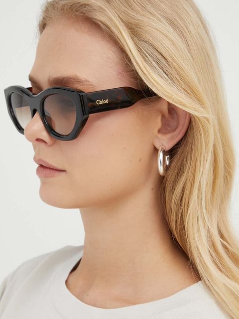 Chloé okulary przeciwsłoneczne damskie kolor brązowy CH0220S