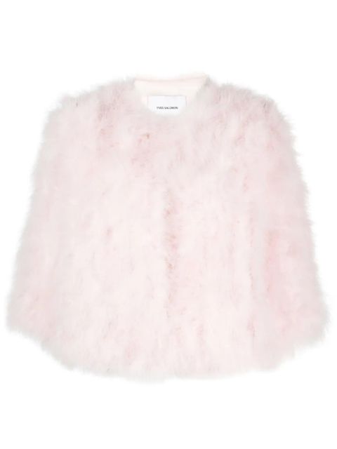 Yves Salomon round-neck open-front jacket - Pink