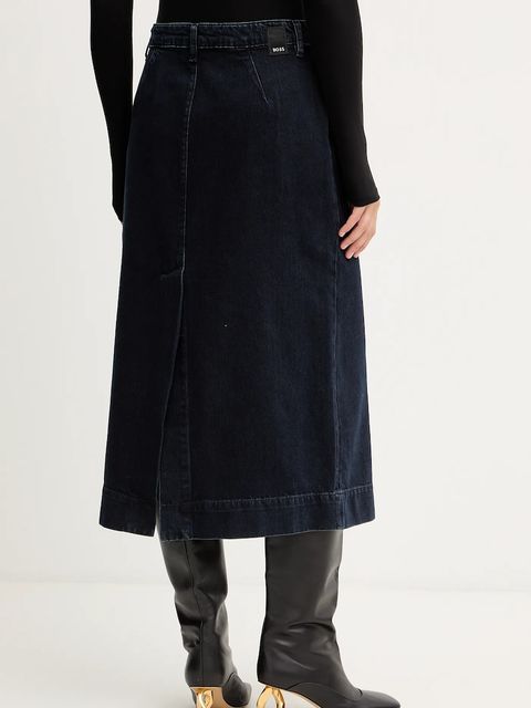 BOSS spódnica jeansowa kolor granatowy midi rozkloszowana 50551422 - zdjęcie produktu nr 2