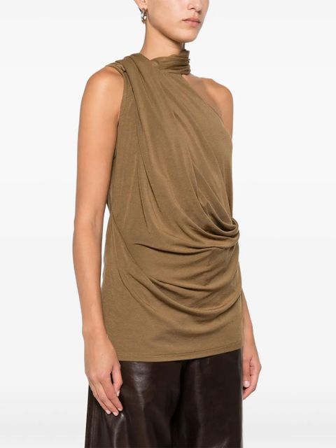 ENTIRE STUDIOS Dalters draped one-shoulder top - Brown