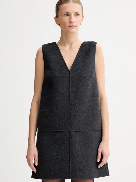 Calvin Klein sukienka z dodatkiem wełny kolor szary mini rozkloszowana LV044D017G - zdjęcie produktu nr 1