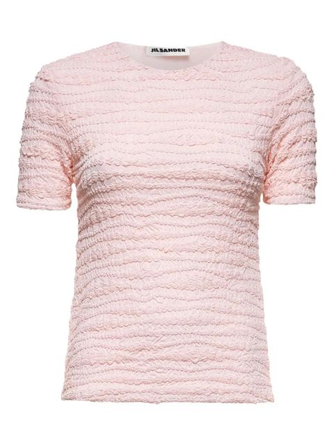 Jil Sander textured crewneck top - Pink - zdjęcie produktu nr 1