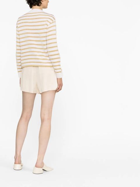 Valentino Garavani striped logo-plaque jumper - Neutrals