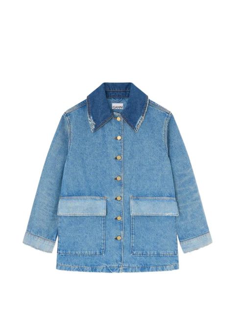 GANNI raw-cut denim jacket - Blue - zdjęcie produktu nr 1