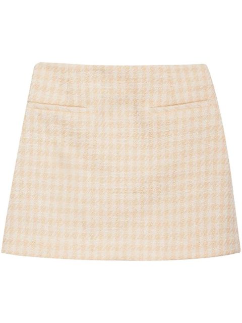ANINE BING Vanessa houndstooth tweed miniskirt - Neutrals - zdjęcie produktu nr 1