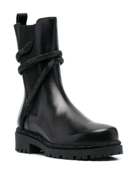 René Caovilla wrap-around leather boots - Black - zdjęcie produktu nr 2