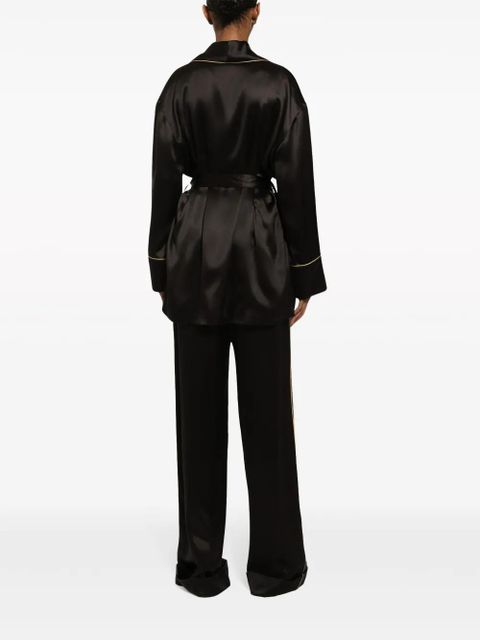 Dolce & Gabbana elasticated-waistband silk trousers - Black