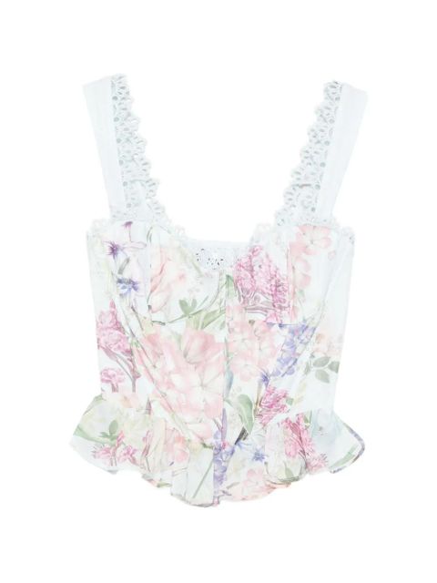 Charo Ruiz Ibiza Floret lace floral top - Blue - zdjęcie produktu nr 1