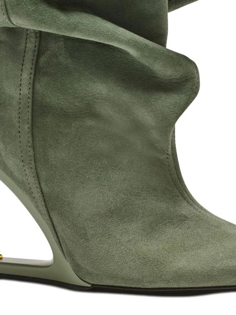 Balmain No Wedge suede ankle boots - Green