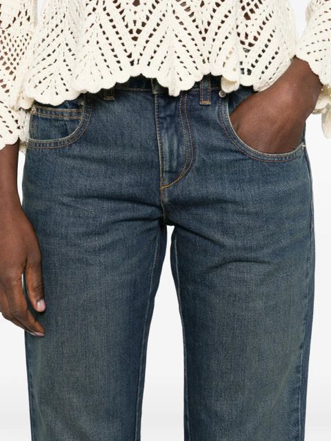 ISABEL MARANT frayed-edges denim jeans - Blue
