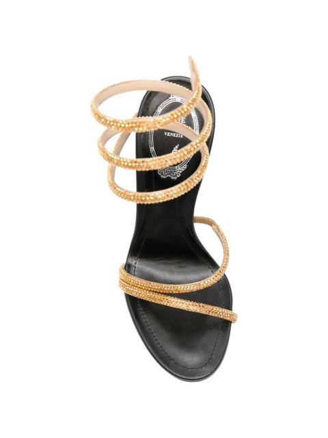René Caovilla Margot spiral embellished sandals - Black