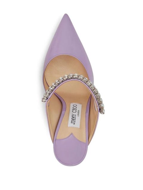 Jimmy Choo Bing 100mm crystal-embellished mules - Purple