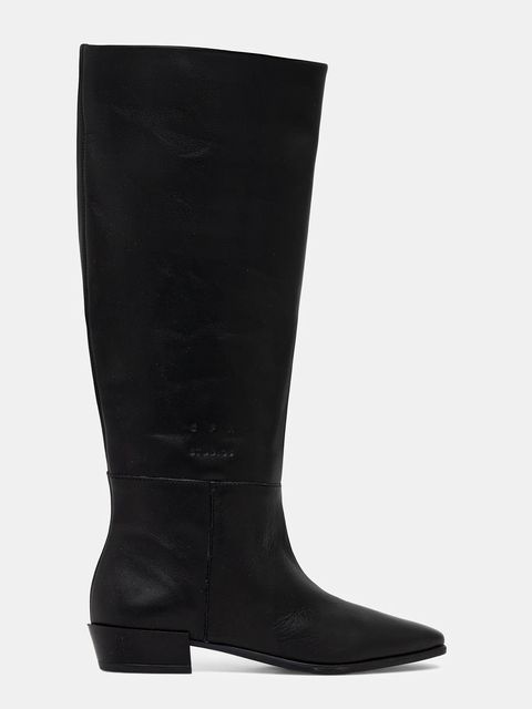 Copenhagen kozaki skórzane damskie kolor czarny na płaskim obcasie CPH295 leather