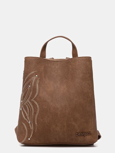 Desigual plecak GOODALL SAND SUMY MI damski kolor brązowy mały 25SAKP07 - zdjęcie produktu nr 1