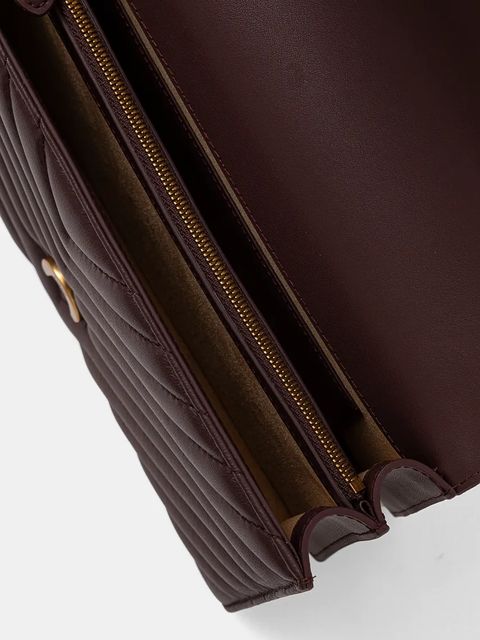 Pinko torebka skórzana kolor fioletowy 100941 A0GK