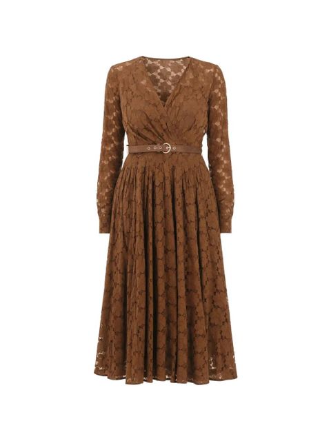 Max Mara lace belted midi dress - Brown - zdjęcie produktu nr 1