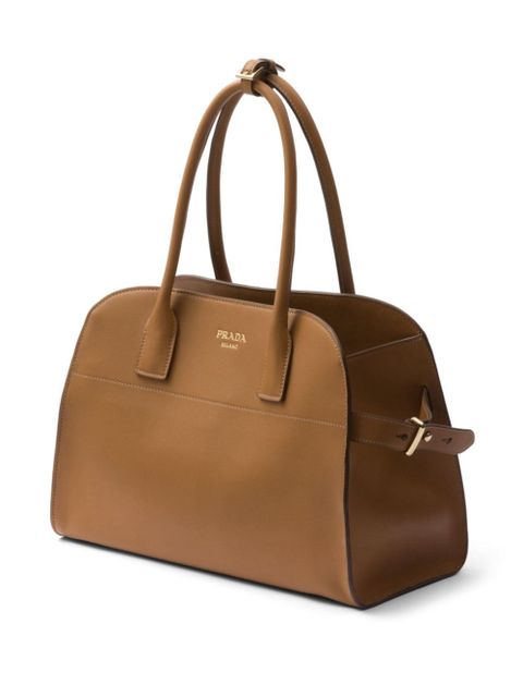 Prada medium leather tote bag - Brown