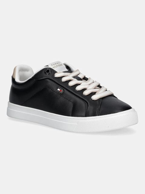 Tommy Hilfiger sneakersy skórzane ICON COURT SNEAKER damskie kolor czarny FW0FW08815 - zdjęcie produktu nr 1