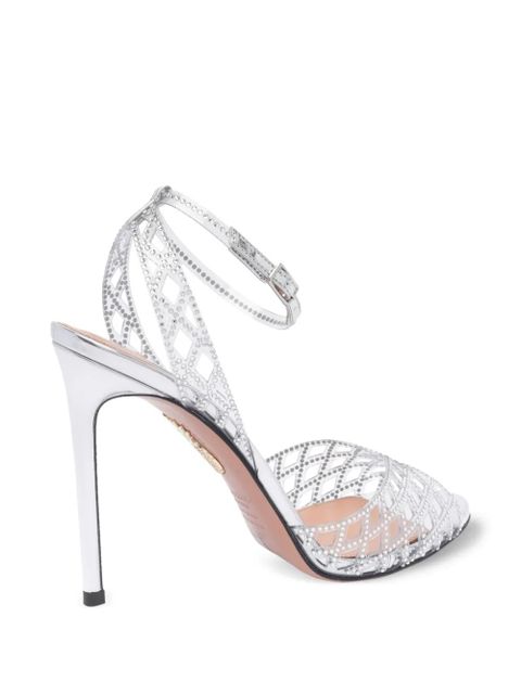 Aquazzura 105mm leather sandals - Silver - zdjęcie produktu nr 2