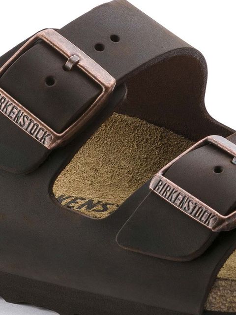 Birkenstock klapki skórzane Arizona damskie kolor brązowy 52533