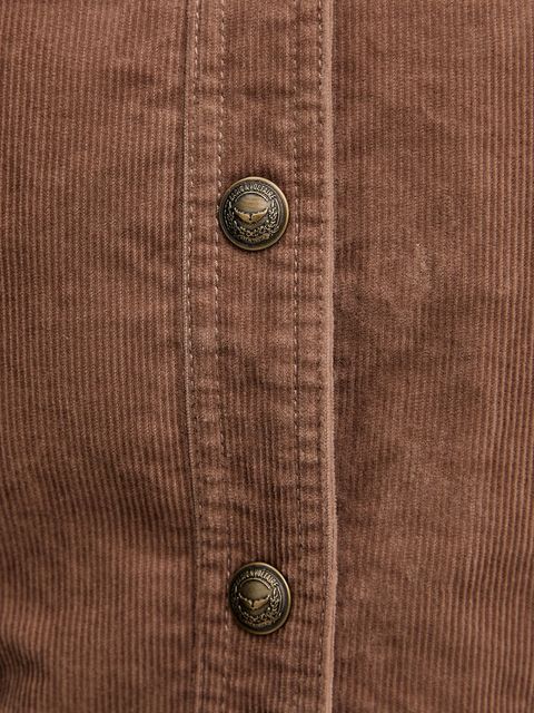 ZADIG&VOLTAIRE kurtka sztruksowa kolor brązowy przejściowa WWOW01703