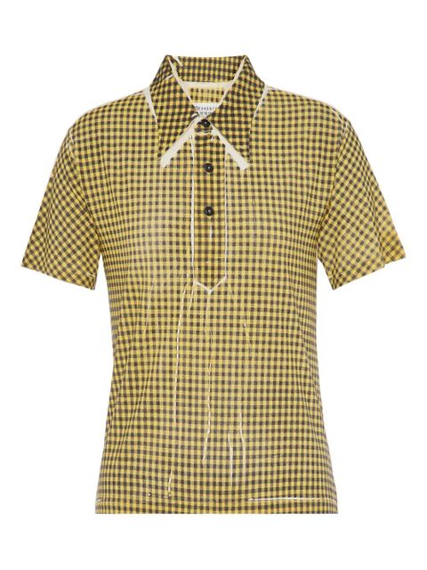 Maison Margiela gingham polo top - Yellow - zdjęcie produktu nr 1