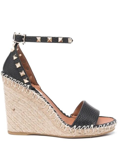 Valentino Garavani 105mm Double Rockstud wedge sandals - Black - zdjęcie produktu nr 2