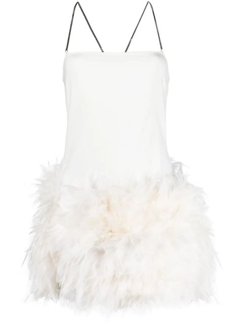 The Attico Fujiko feather-trimmed minidress - White - zdjęcie produktu nr 1