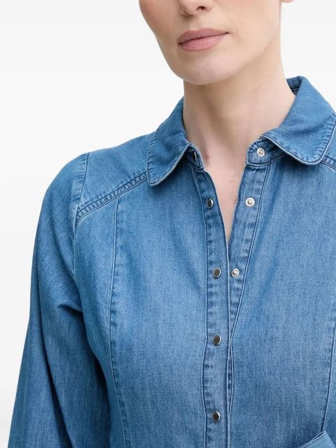 Ba&Sh belted denim shirt dress - Blue