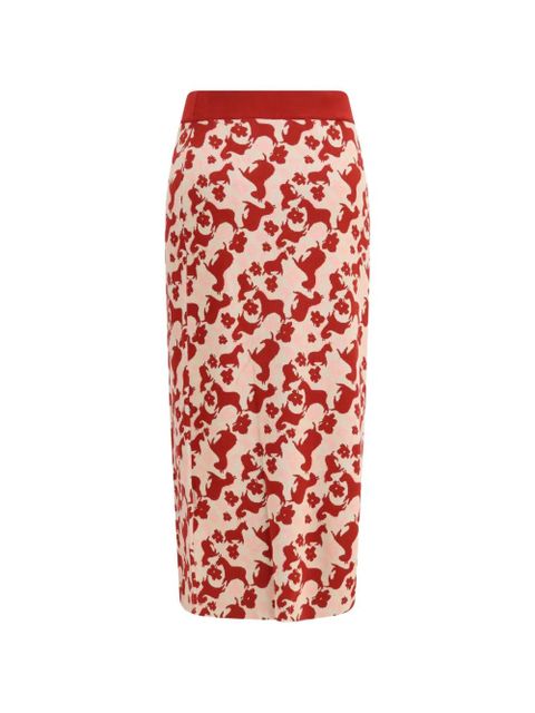 Weekend Max Mara jacquard-knit-embellished midi skirt - Red - zdjęcie produktu nr 2
