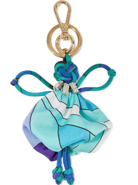 PUCCI Iride-print silk charm - Blue