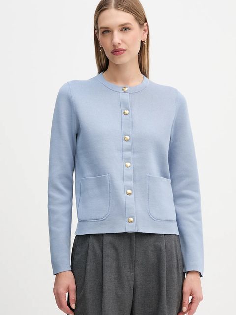 Tommy Hilfiger kardigan dwustronny kolor niebieski lekki WW0WW40846 - zdjęcie produktu nr 1