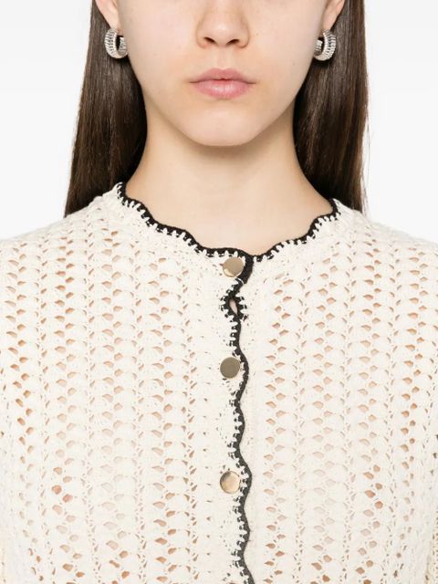 Ba&Sh Sheila scalloped-trims cardigan - Neutrals