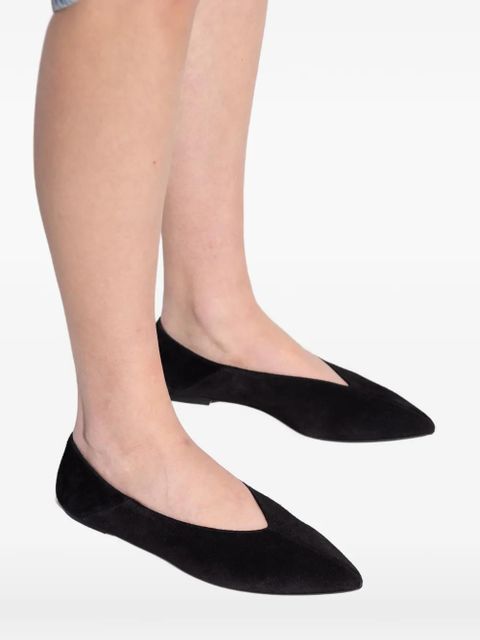 Aeyde pointed toe suede shoes - Black