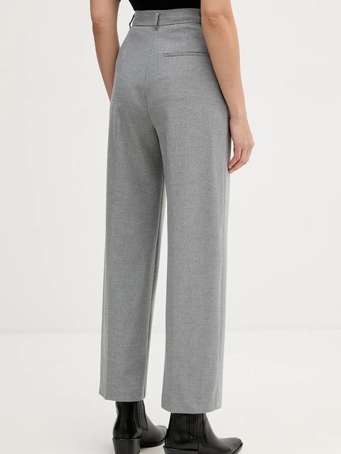 United Colors of Benetton spodnie damskie kolor szary szerokie high waist 4QIKDF0AC