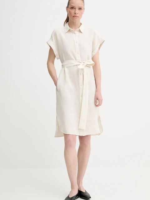 Marc O'Polo sukienka lniana kolor beżowy mini prosta 504011221223 - zdjęcie produktu nr 1