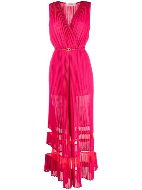 TWINSET pleated stripe-panel jumpsuit - Pink - zdjęcie produktu nr 1