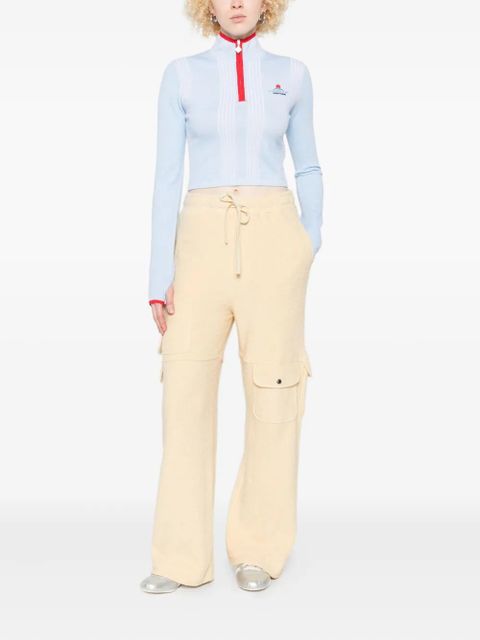 Casablanca ribbed zip-up sweatshirt - Blue